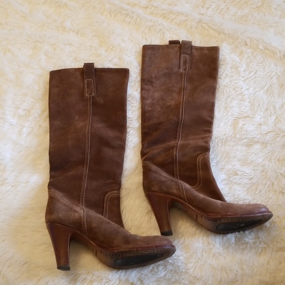 bromley tall leather block heel boots